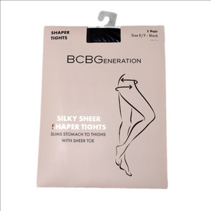 BCBGeneration Silky Sheer Slimming Black Shaper Tights Size E/F